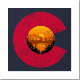 Colorado Flag Sunset Posters and Art